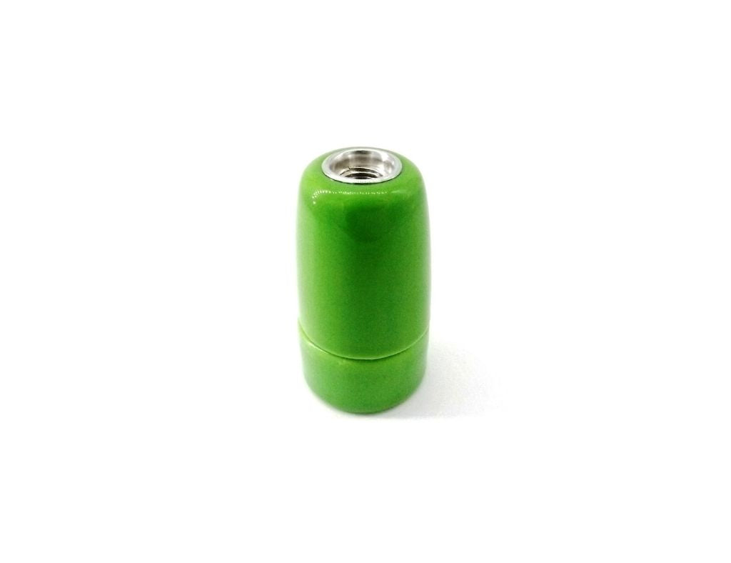 Douille de lampe vintage en céramique E14 vert clair