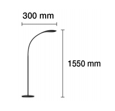 Lámpara de Pie LED en Metal Plateado 3000K 12W