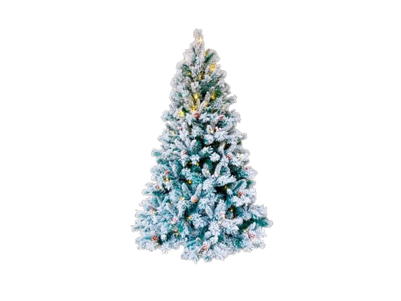 Árvore de Natal Snowy Led com Pinhas e Bolas Vermelhas 150 cm