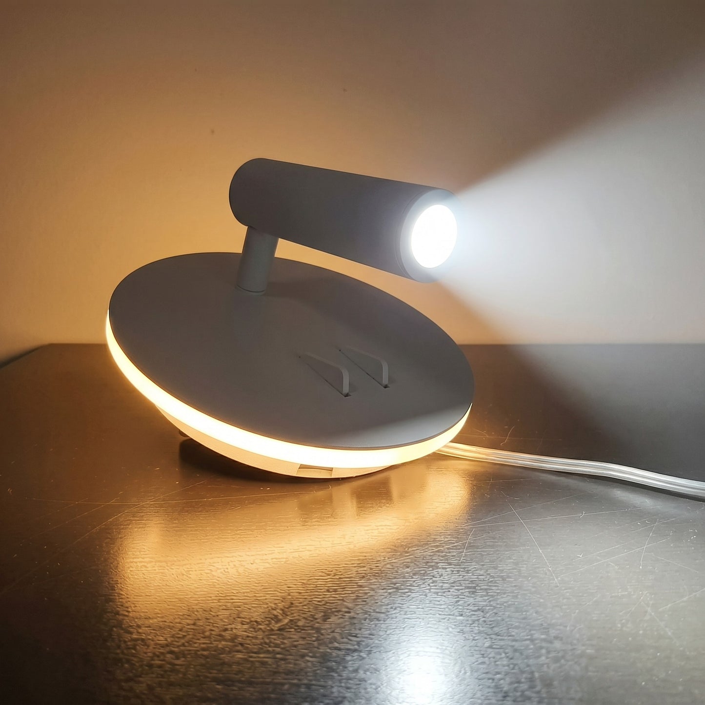 Aplique LED con interruptor 9W 3000K Luz Indirecta y Foco Orientable 6000K 3