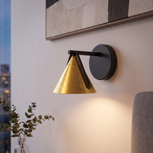 Aplique LED de Pared Emil 3W 3000K en Aluminio Negro y Dorado