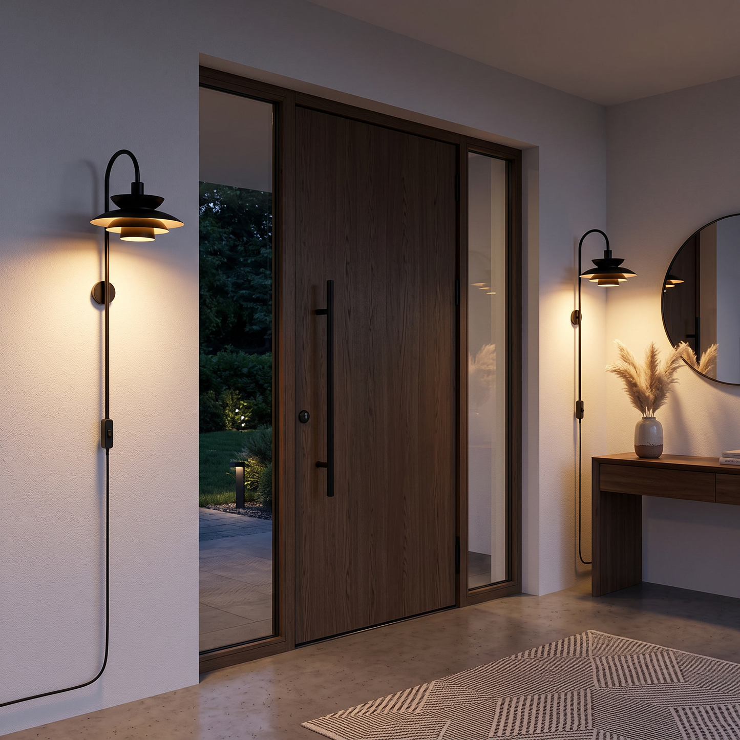 Aplique de Pared Moderno Oiz E27 con Tulipa Metálica Decorativa negro