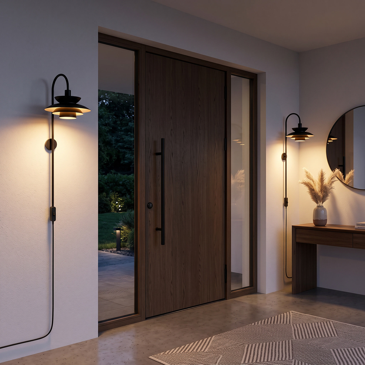 Aplique de Pared Moderno Oiz E27 con Tulipa Metálica Decorativa negro