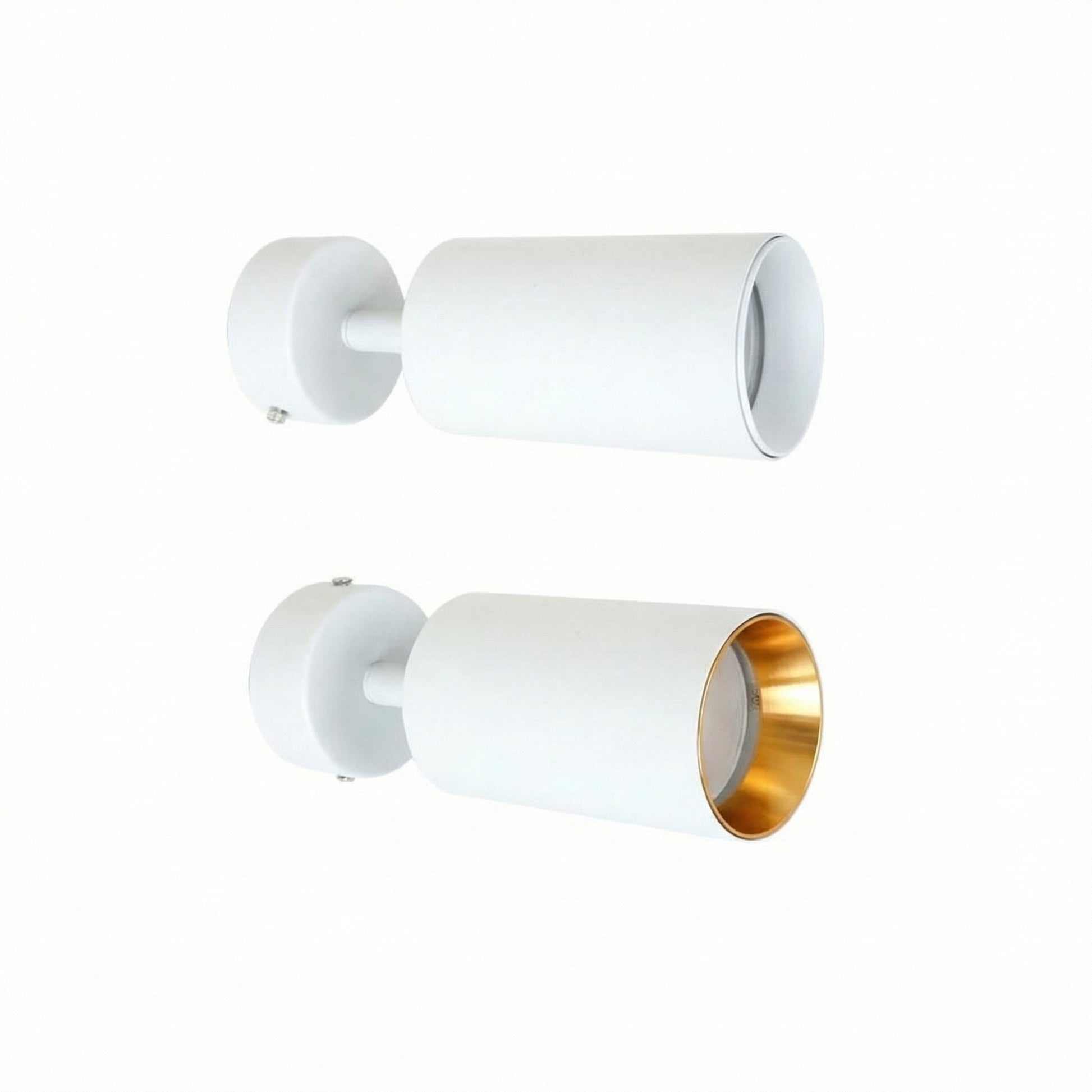 Aplique de Pared y Techo Metal 1 Foco GU10 con Aro Dorado Intercambiable blanco