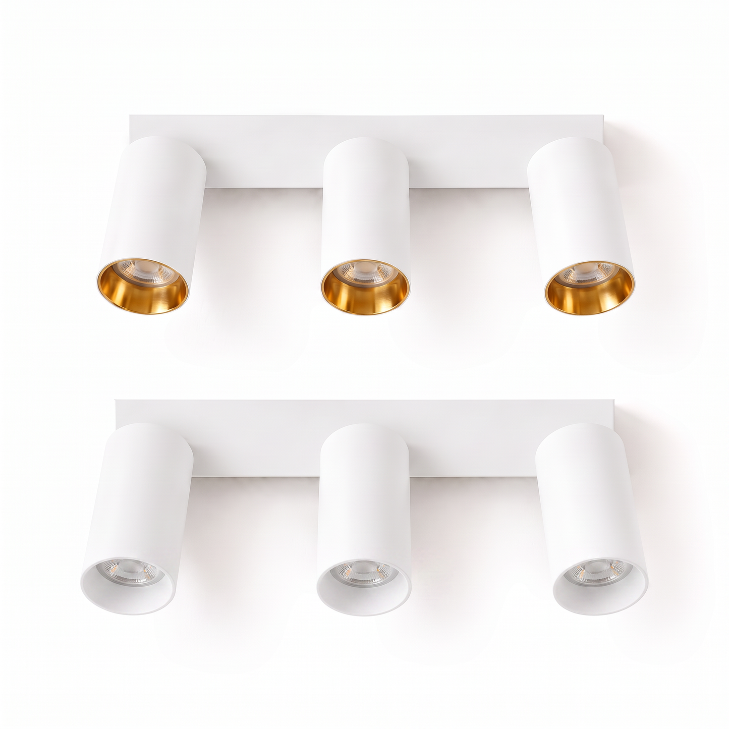 Aplique de Pared y Techo Metal 3 Focos GU10 con Aro Dorado Intercambiable 2