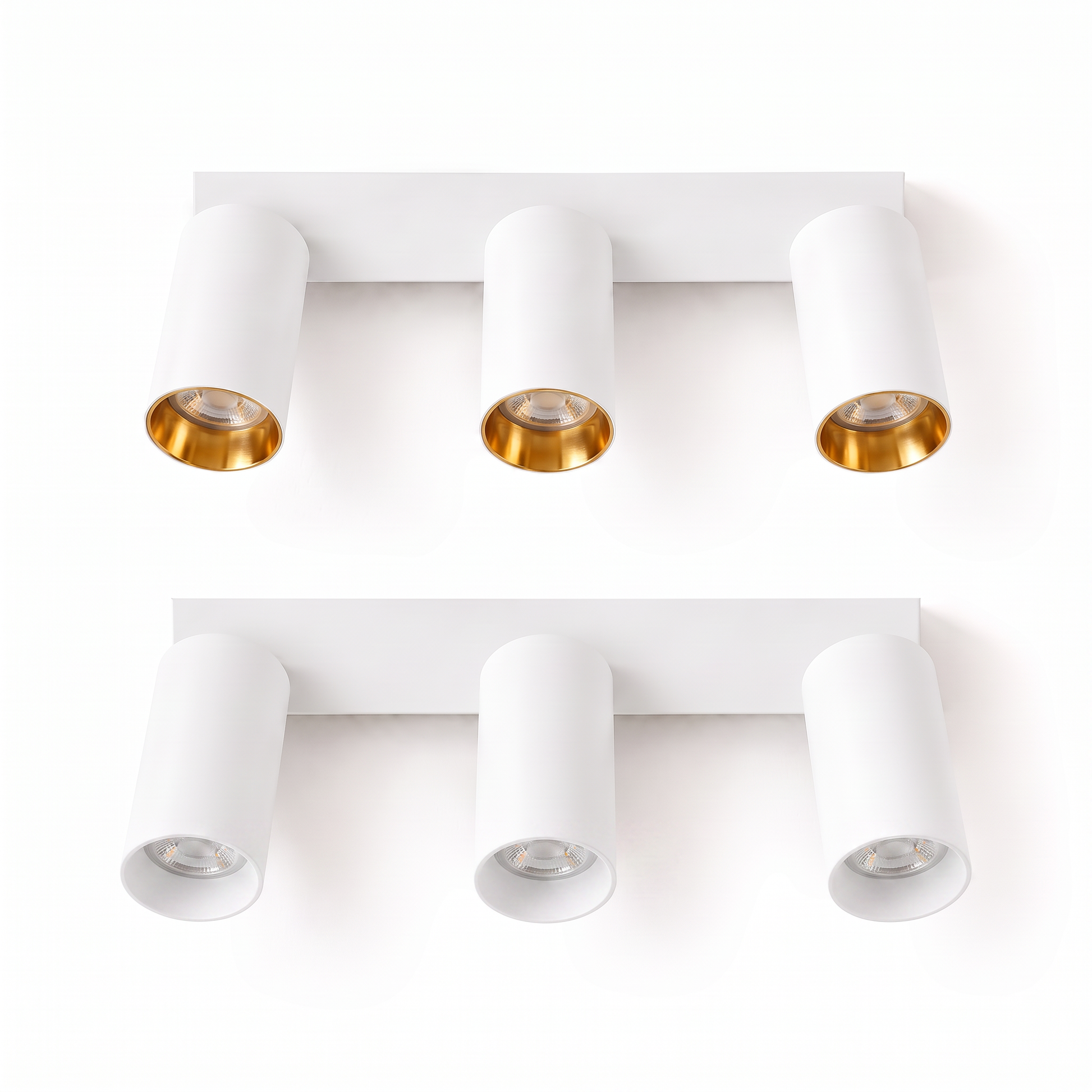 Aplique de Pared y Techo Metal 3 Focos GU10 con Aro Dorado Intercambiable 2
