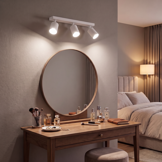 Aplique de Pared y Techo Metal 3 Focos GU10 con Aro Dorado Intercambiable blanco