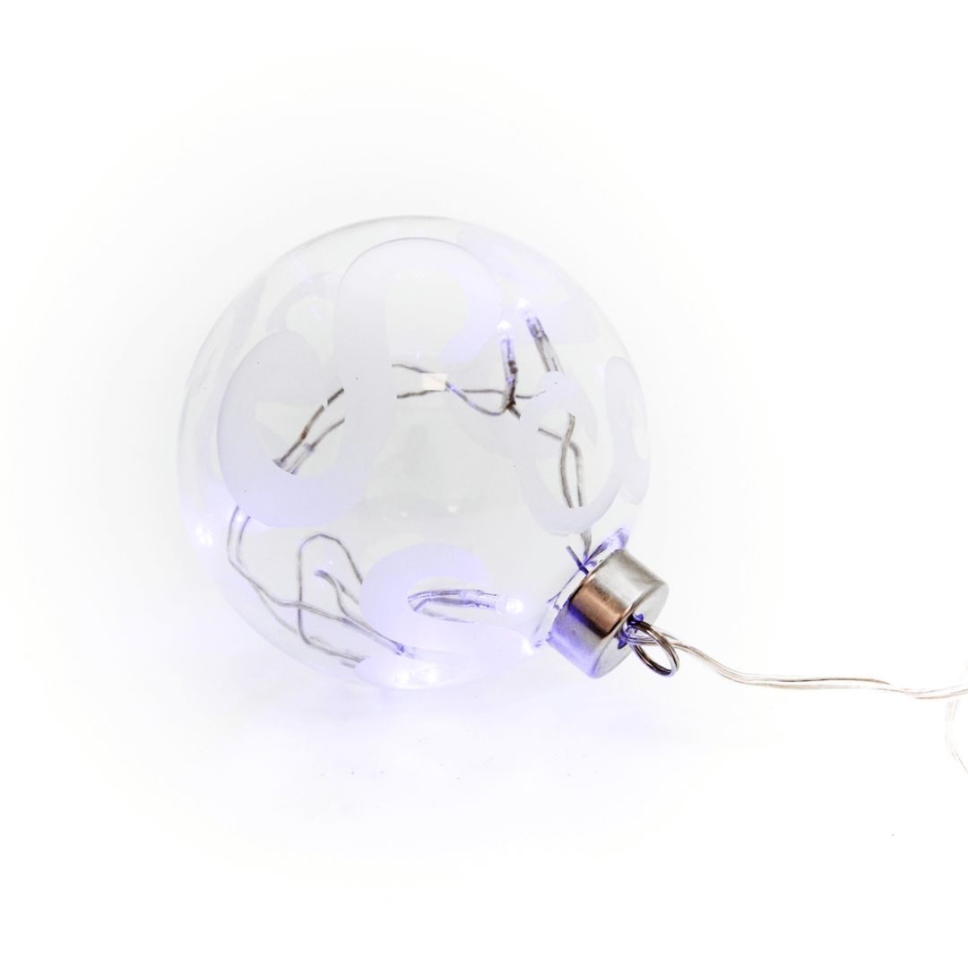 Bola Navidad Led Cristal con Luces Azules