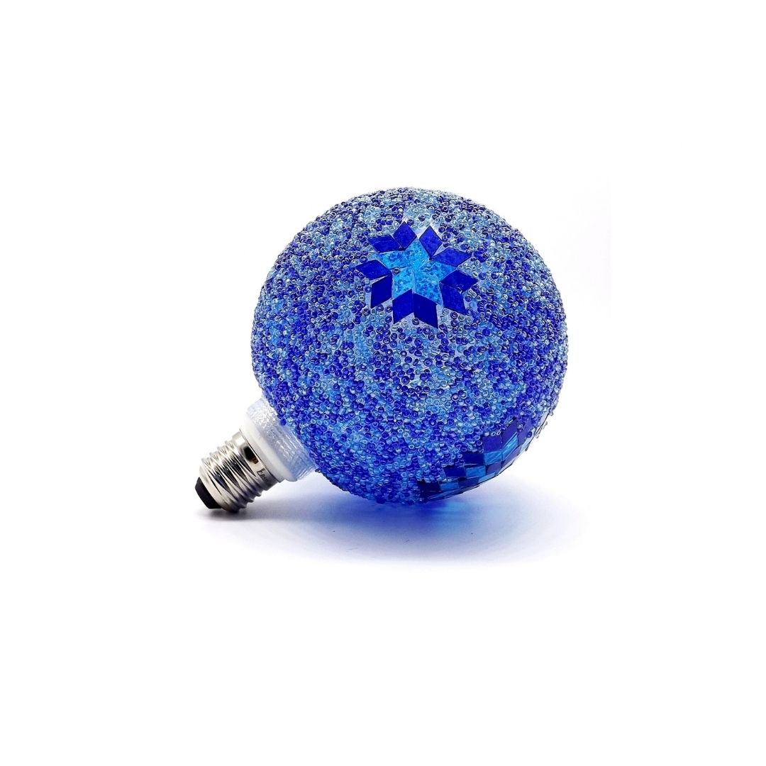 Bombilla Decorativa LED E27 4w Globo G125 en Cristales Azules 1