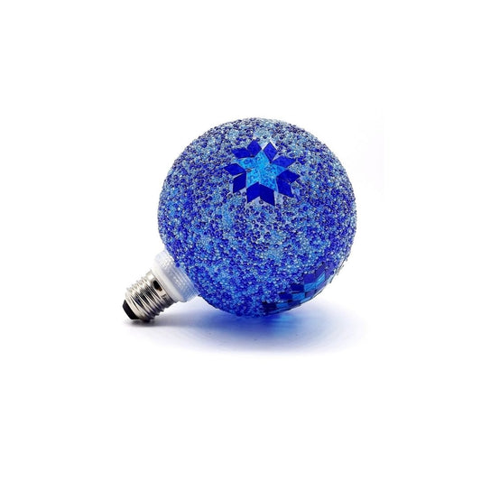 Bombilla Decorativa LED E27 4w Globo G125 en Cristales Azules 1