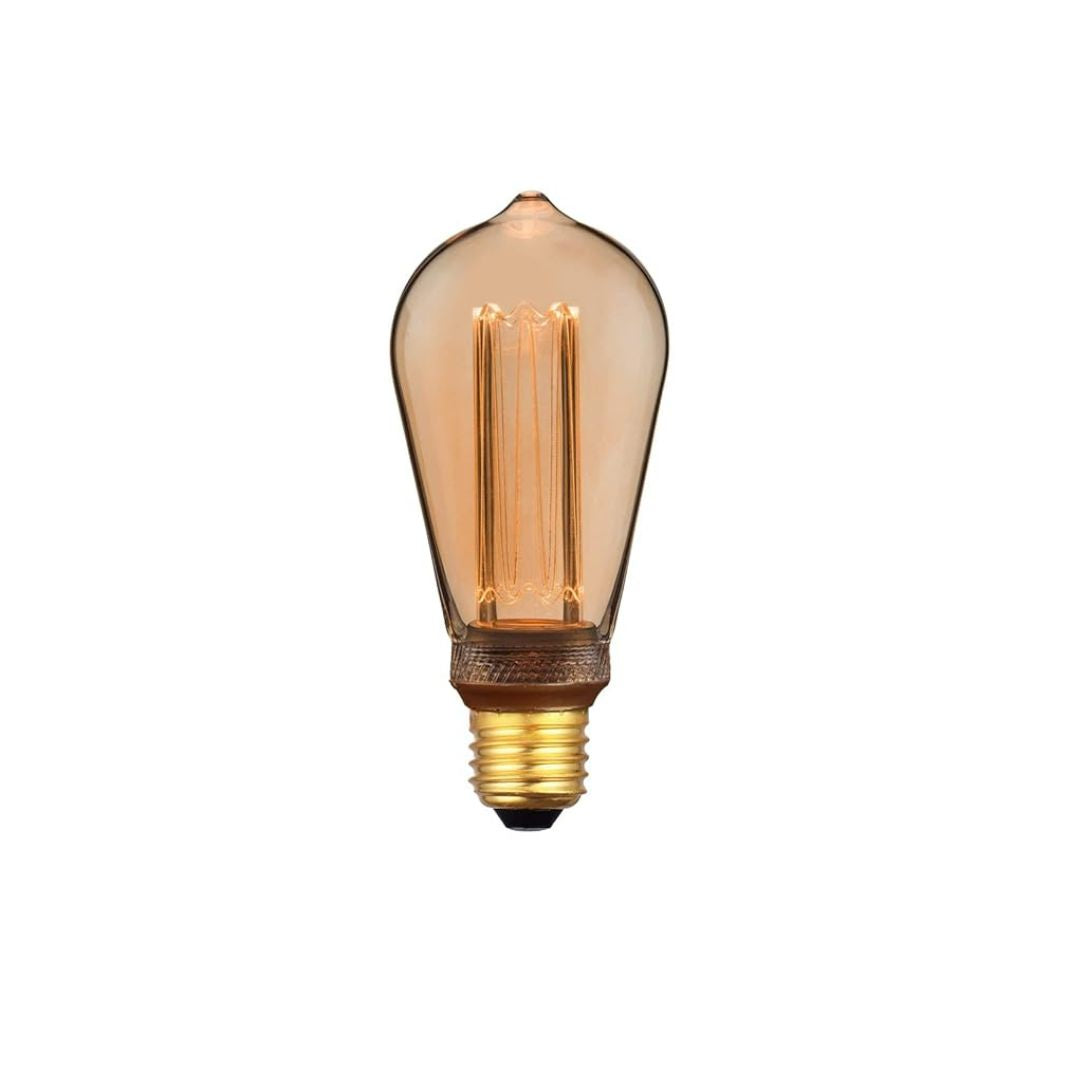 Bombilla Decorativa LED Edison E27 4W 1800K Cristal Dorado 3