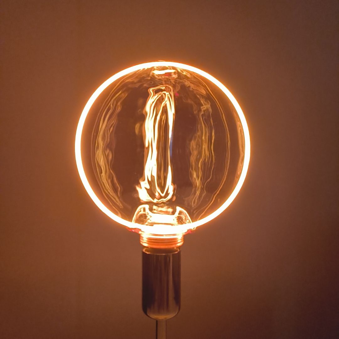 Bombilla Decorativa LED Globo G80 E27 4W 1800K con Halo de Luz 1