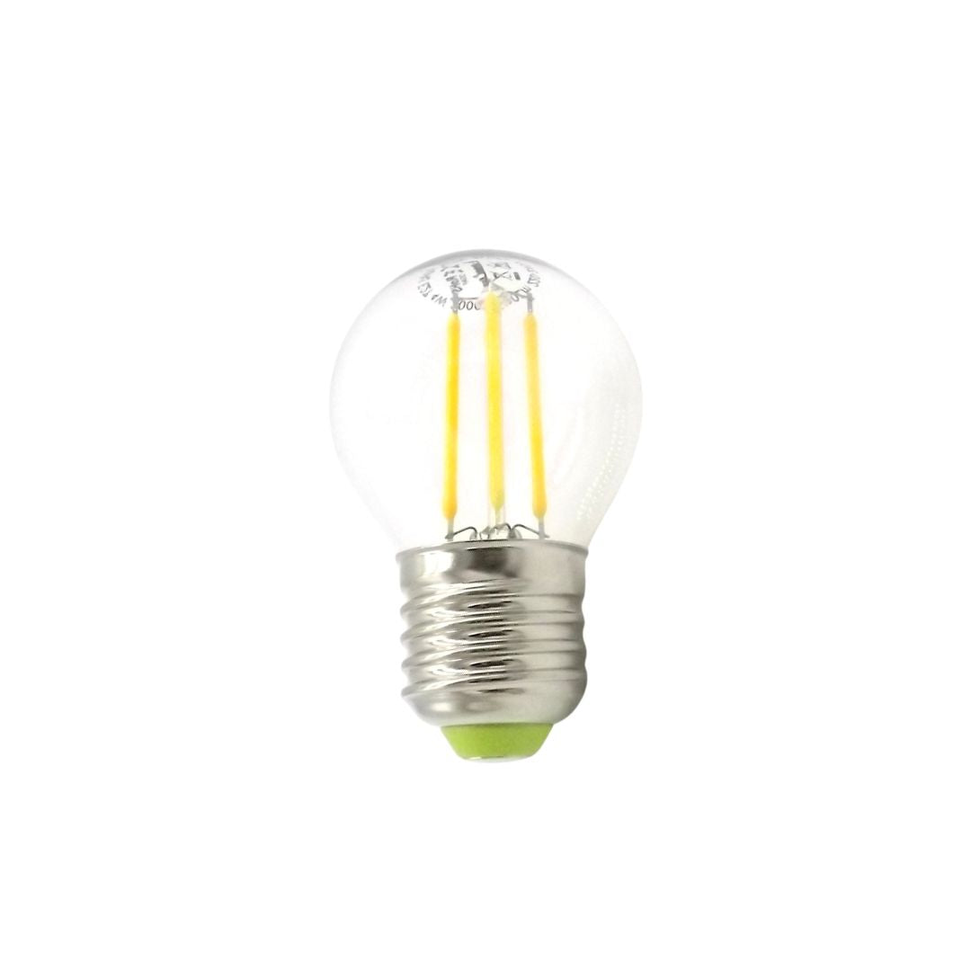 Bombilla Esférica Filamento LED E27 4W  2000K-2700K Cristal Claro 1