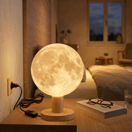 Bombilla LED Decorativa E27 Efecto Luna 3D Ø200mm – Luz Ambiental 1