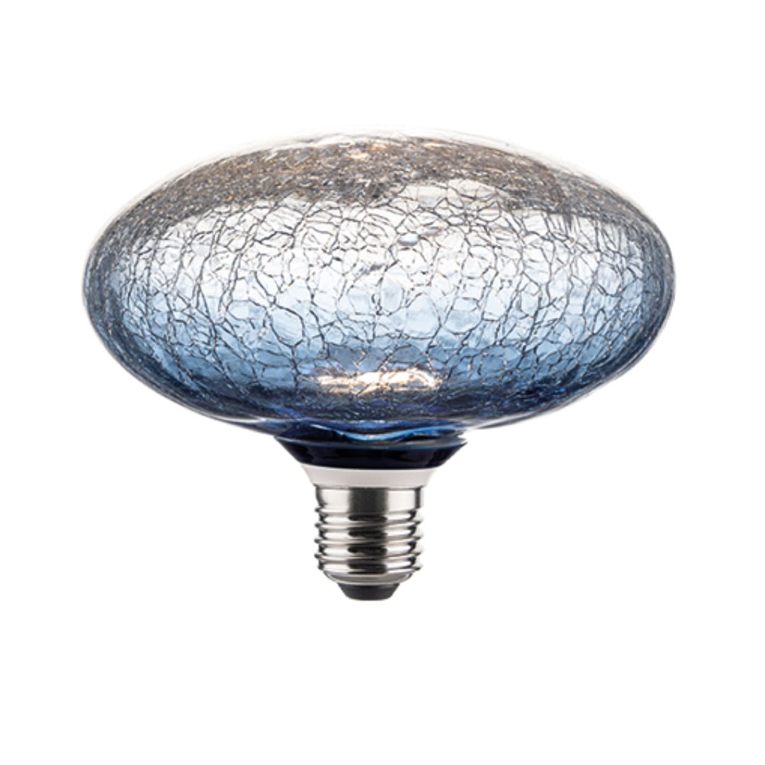 Bombilla LED UFO Craquelada Azul 3,5W E27 3000K – Luz Cálida Decorativa