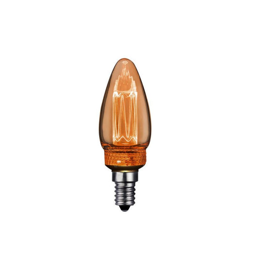 Bombilla Decorativa Vela LED E14 2W 1800K Cristal Dorado 1