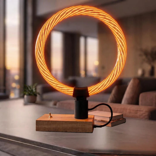 Bombilla LED decorativa E27 Anillo Rayado 4W – Luz ámbar 1800K