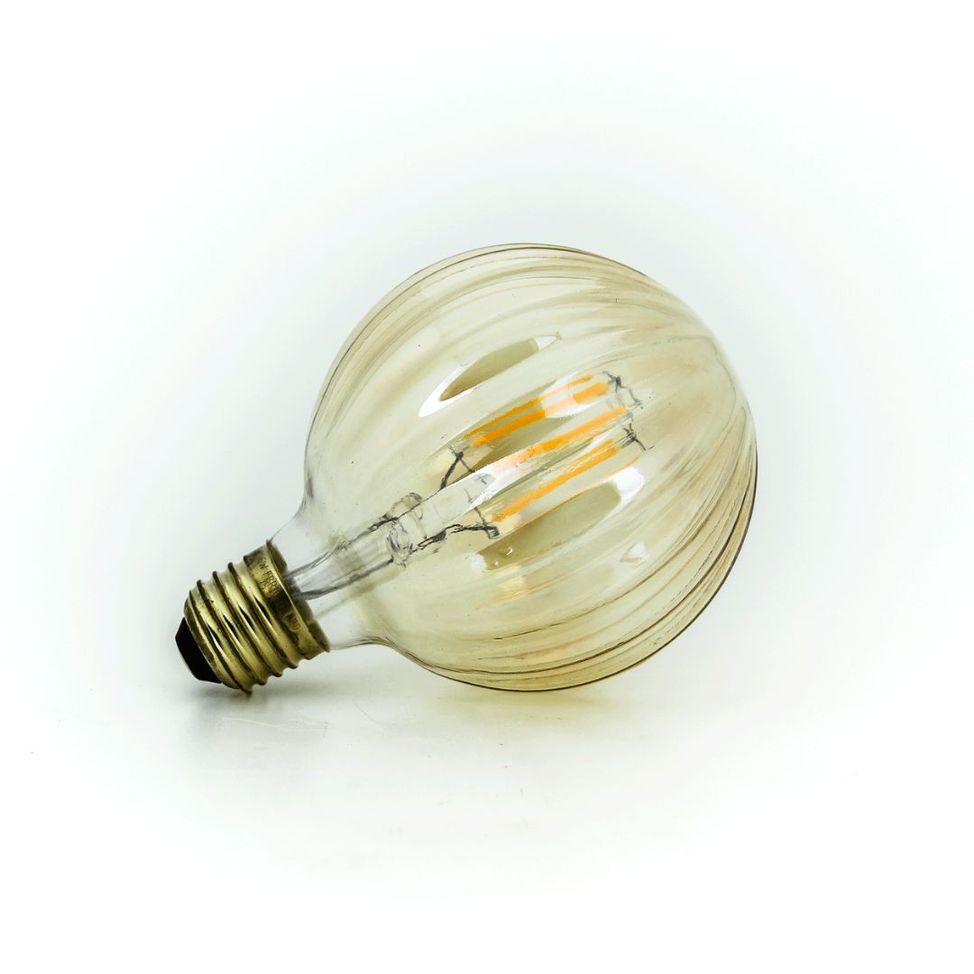 Bombilla Decorativa LED Globo G95 E27 6W 2700K en Cristal Ámbar