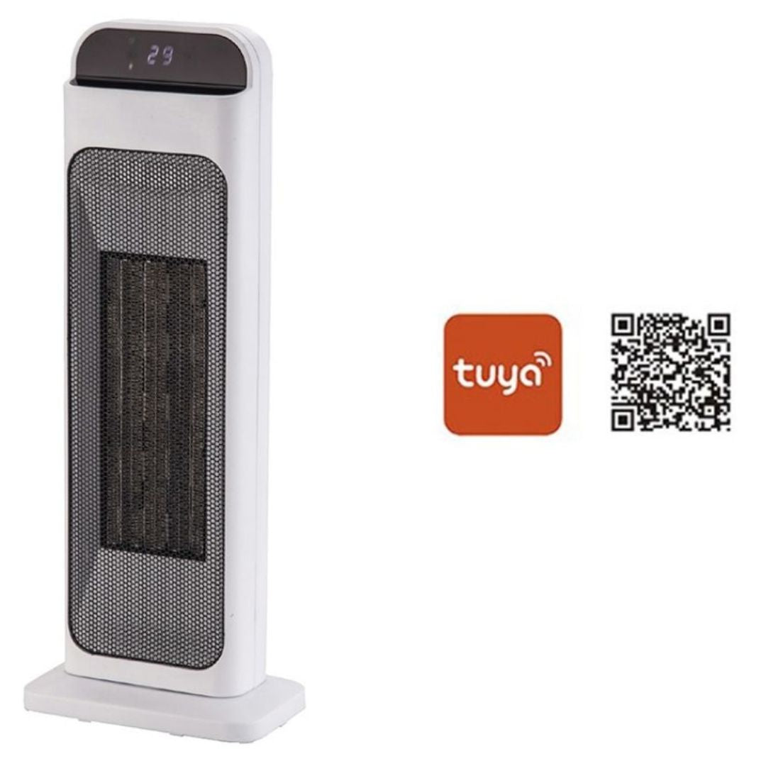 Tour de chauffage oscillante 2000 W avec programmateur, télécommande et fonction WiFi