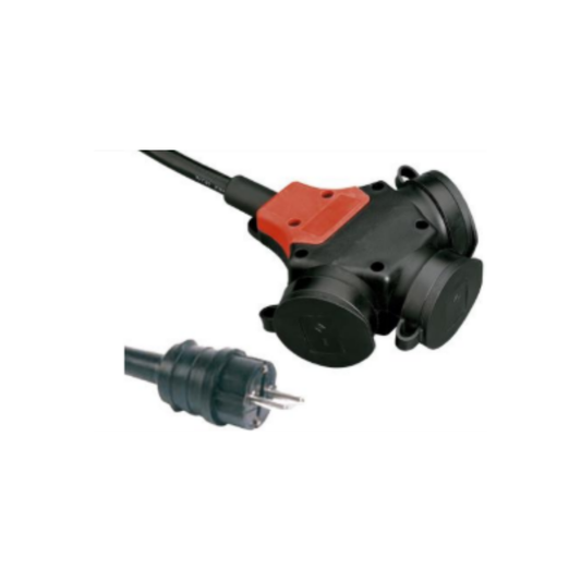 Prolongadores con cable 10m, 16A, toma de tierra y protección IP44 para exterior