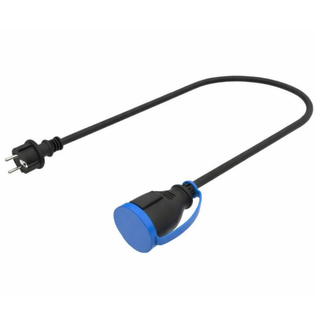 Prolongadores 3x1.5 T.T. con tapa y enchufe redondo 16A IP54
