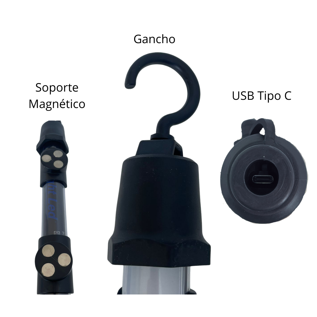 Lámpara LED Portátil Recargable 5W 400Lm 6500K IP54-Linterna para exterior