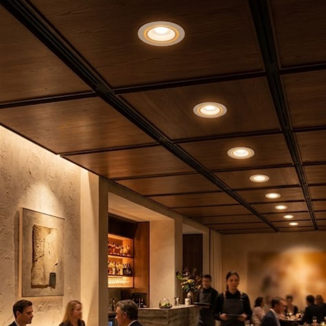 Downlight LED Empotrable con Halo Ambiental y Cambio de Tono