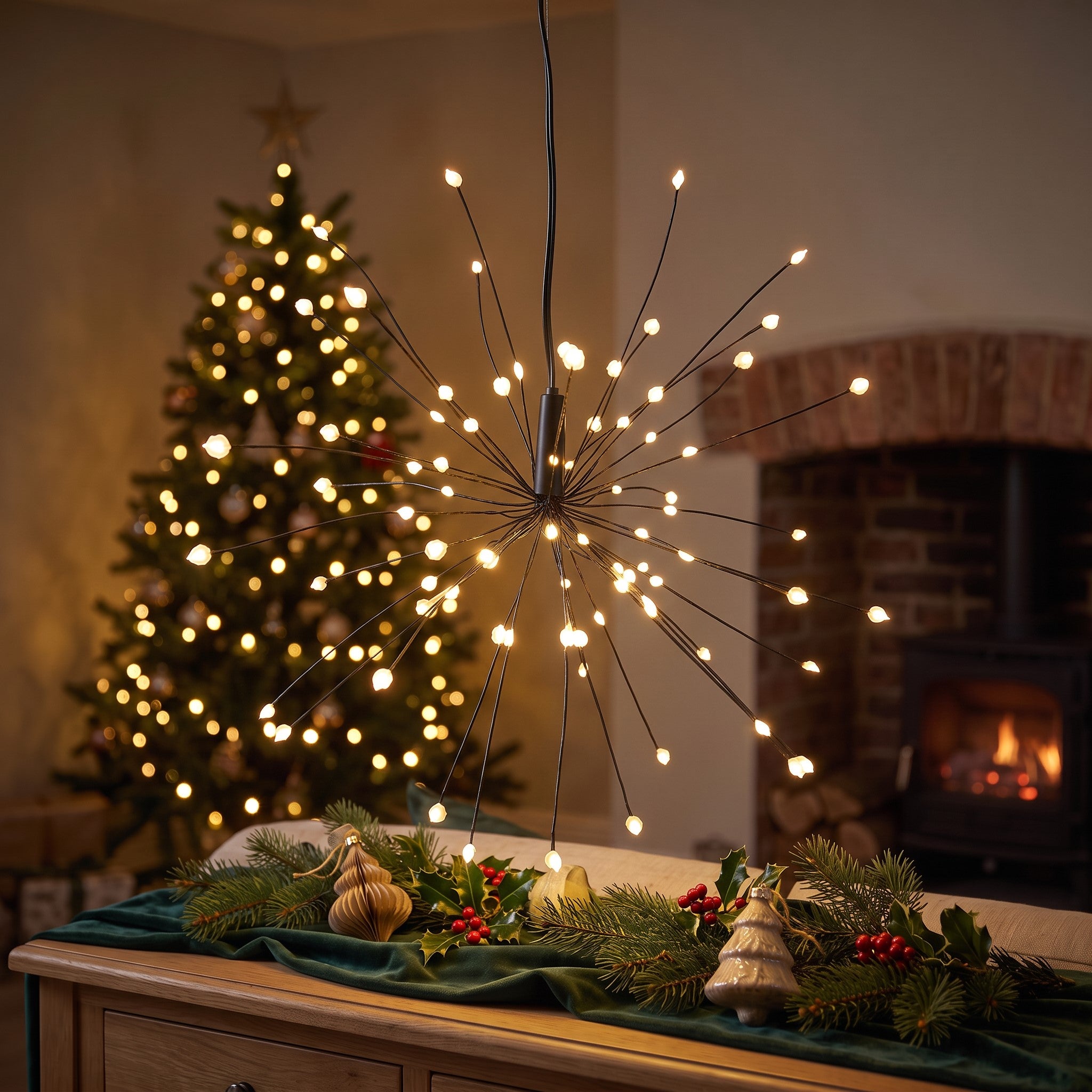 Estrella LED de Navidad con 120 luces cálidas