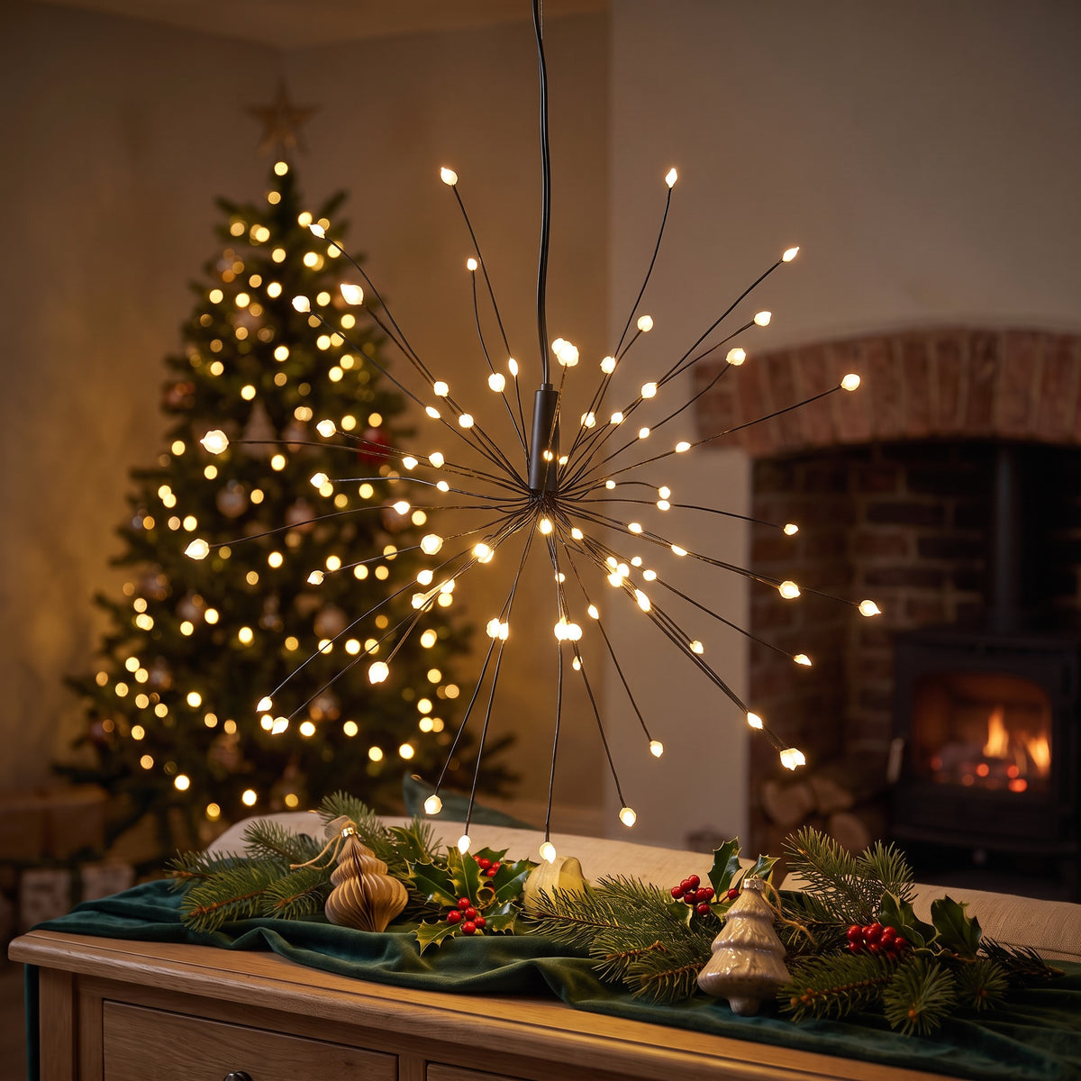Estrella LED de Navidad con 120 luces cálidas