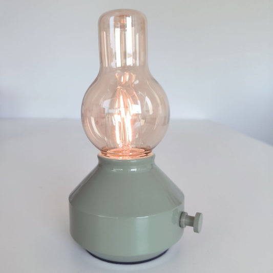 Farol LED Vintage Recargable USB-C Verde | Candil Antiguo Regulable 2W 2700K 3