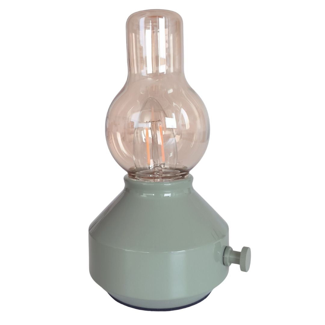 Farol LED Vintage Recargable USB-C Verde | Candil Antiguo Regulable 2W 2700K 1