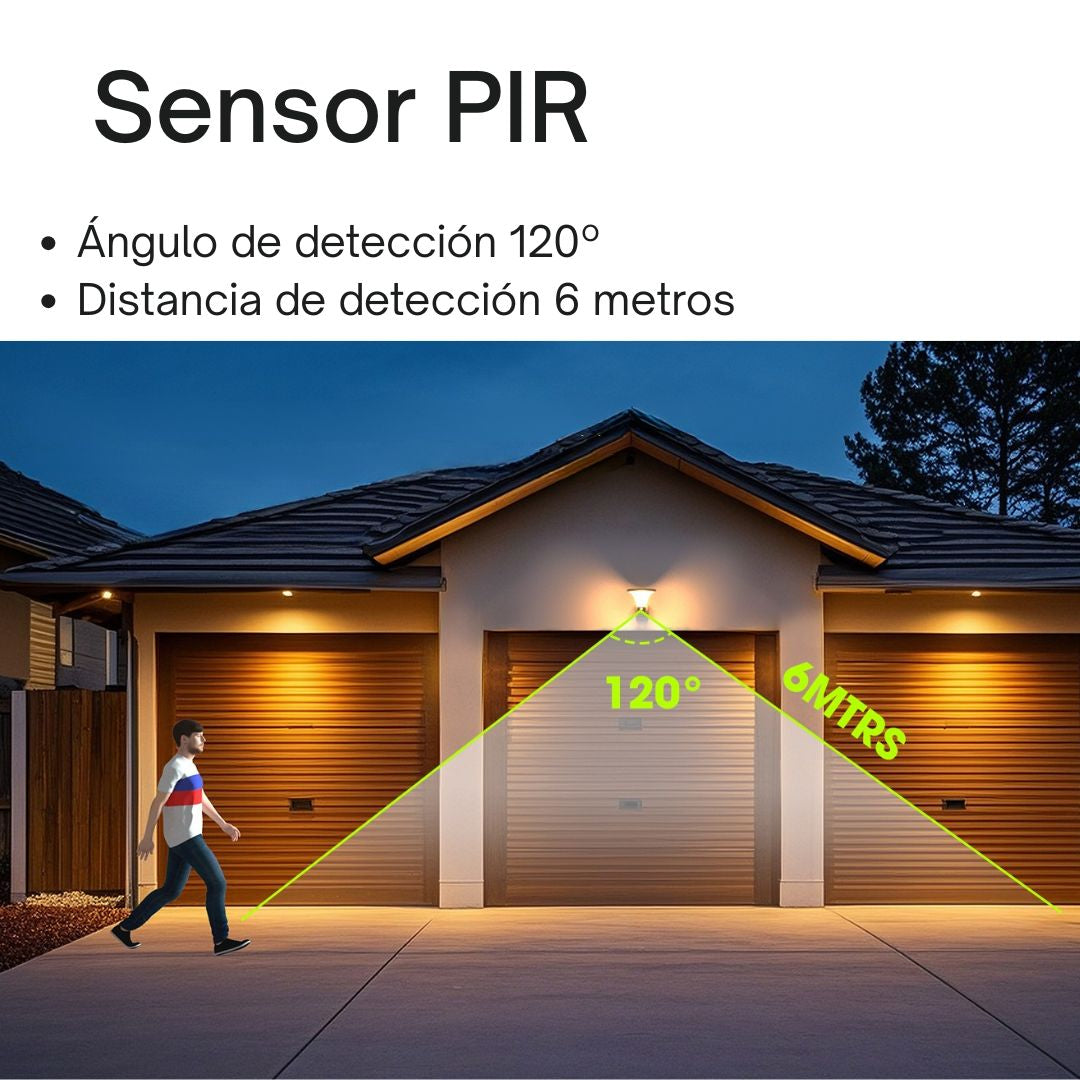 Cabeza de farola LED Solar 10 W 1000 lm con sensor y cambio de tono. Control Remoto