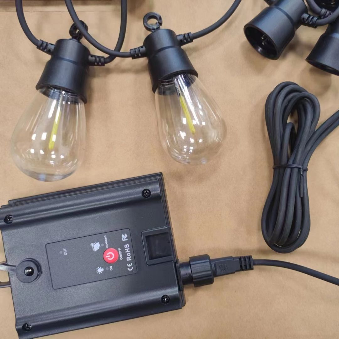 Guirnalda Solar Exterior LED - 5m de cable con 10 Luces Blancas 6500K Efecto lluvia