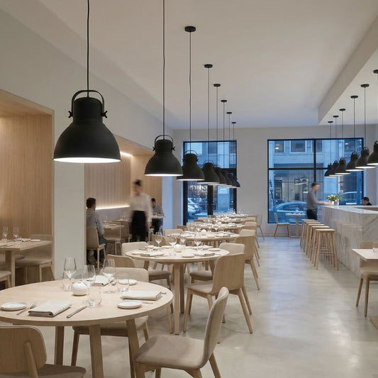 Lámpara Colgante de Techo de Metal Negro - Elegancia y Estilo Industrial