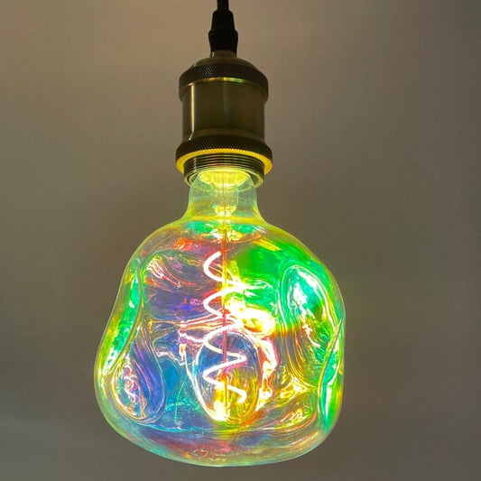 Lámpara Decorativa LED Cristal Irregular Reflejos de Colores E27 4W 1800K