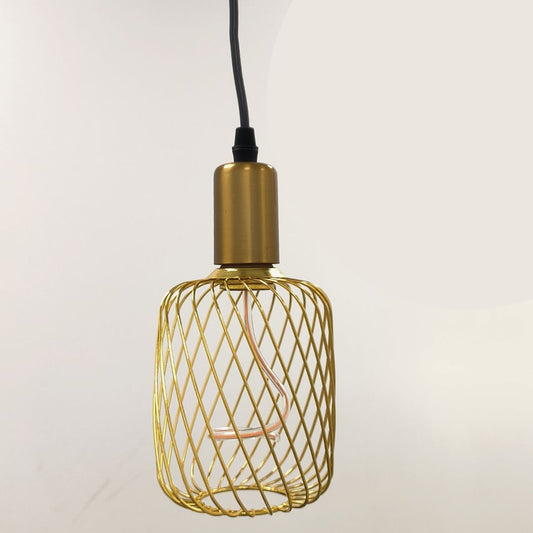 Bombilla LED decorativa cilindro jaula con filamento espiral E27 4W 1800K (negro o dorado)