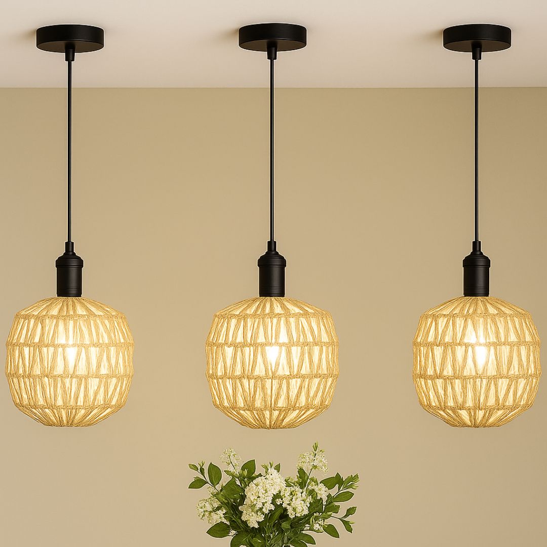 Tulipa LED de Cuerda Natural 4W 3000K 203mm x 165mm para Lámpara de Techo
