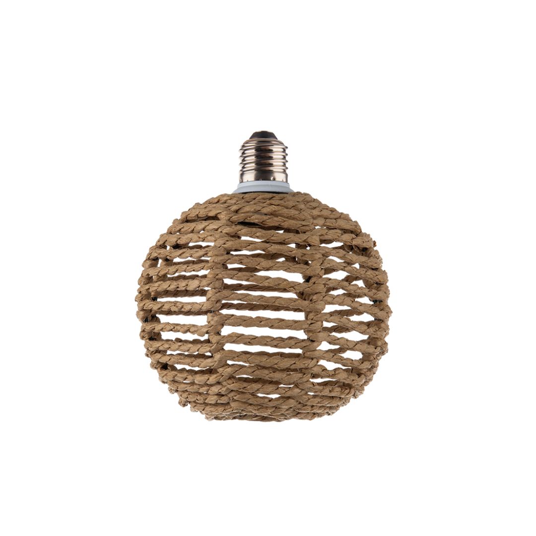 Abajur redondo LED de corda natural 4W 3000K para candeeiro de teto