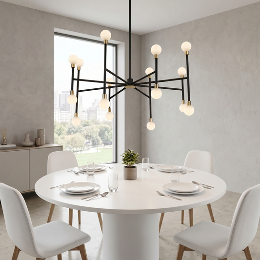 Luminária pendente lustre LED com 16 lâmpadas G9 48W 3000K