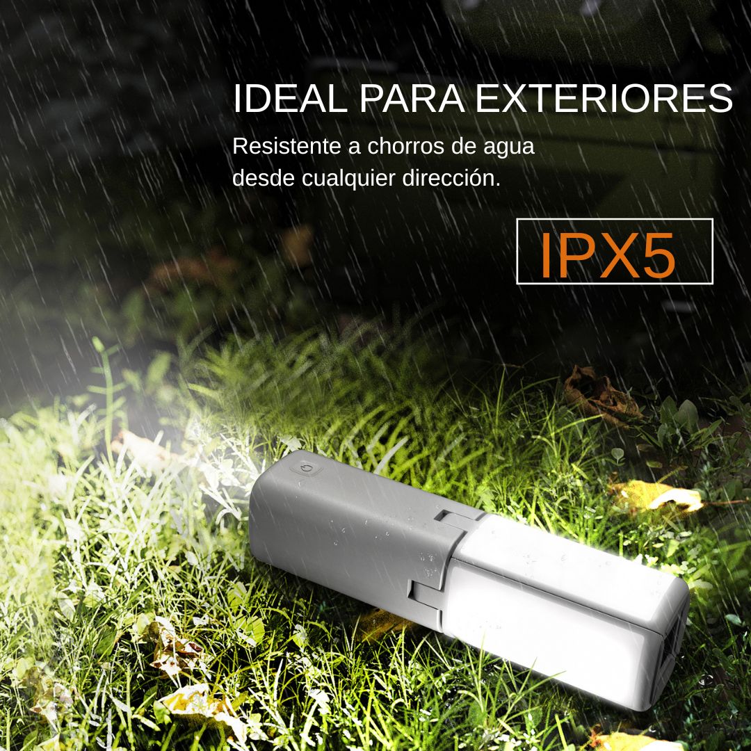 Linterna LED de Camping Plegable 8W Recargable con Power Bank IPX5