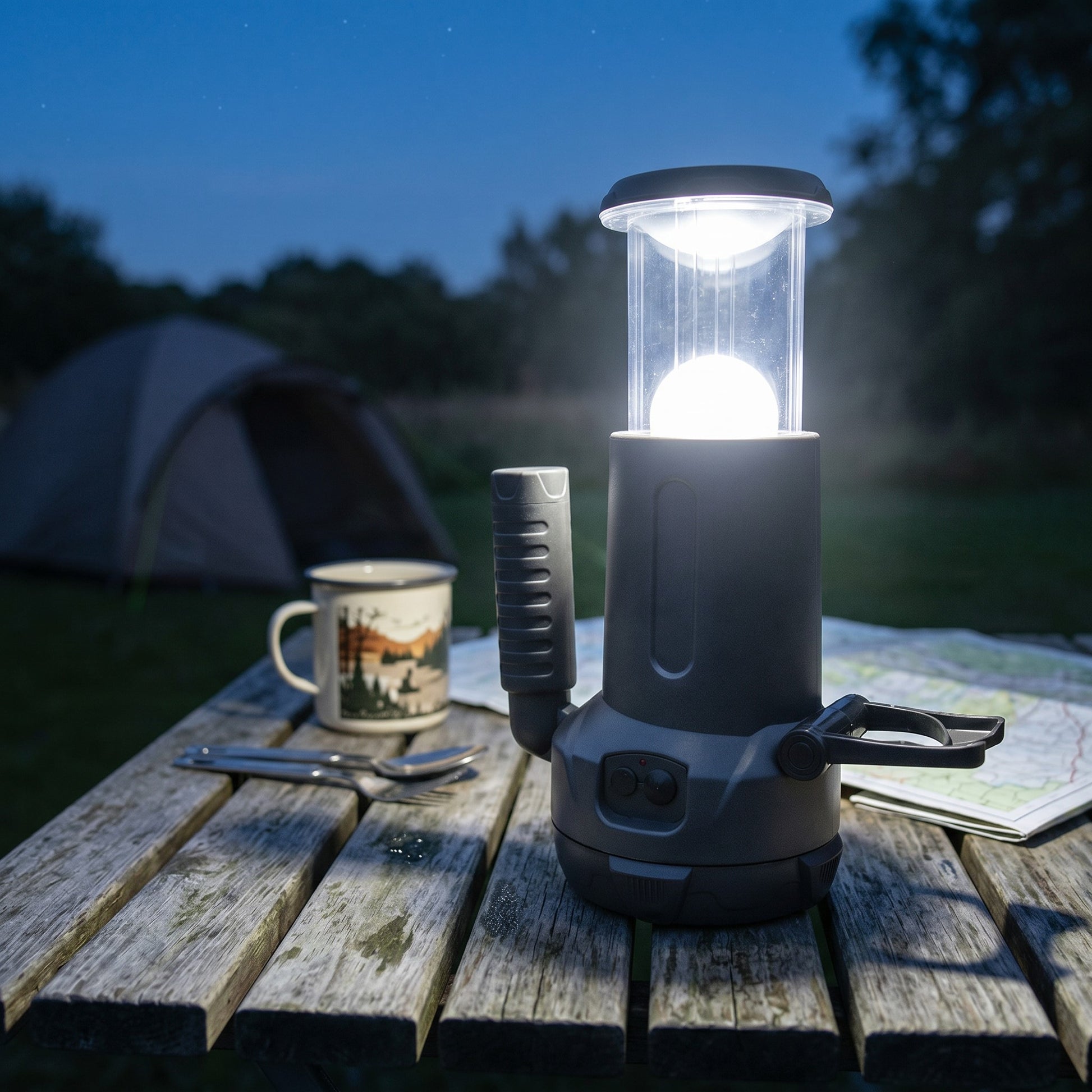 Linterna LED recargable 2 en 1 con farol retráctil 200 lm y linterna cañón 120 lm 5
