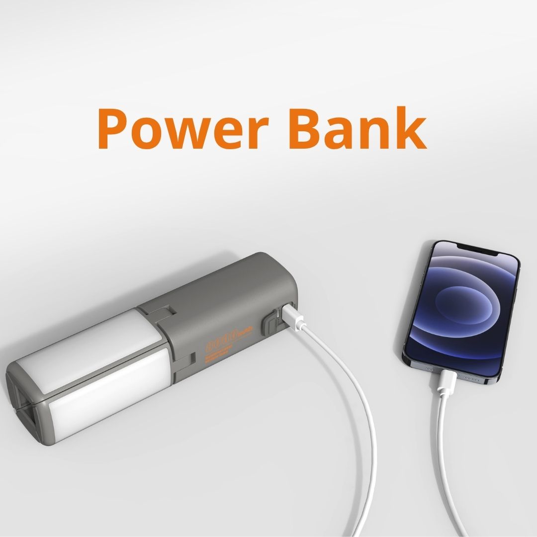 Linterna LED de Camping Plegable 8W Recargable con Power Bank IPX5