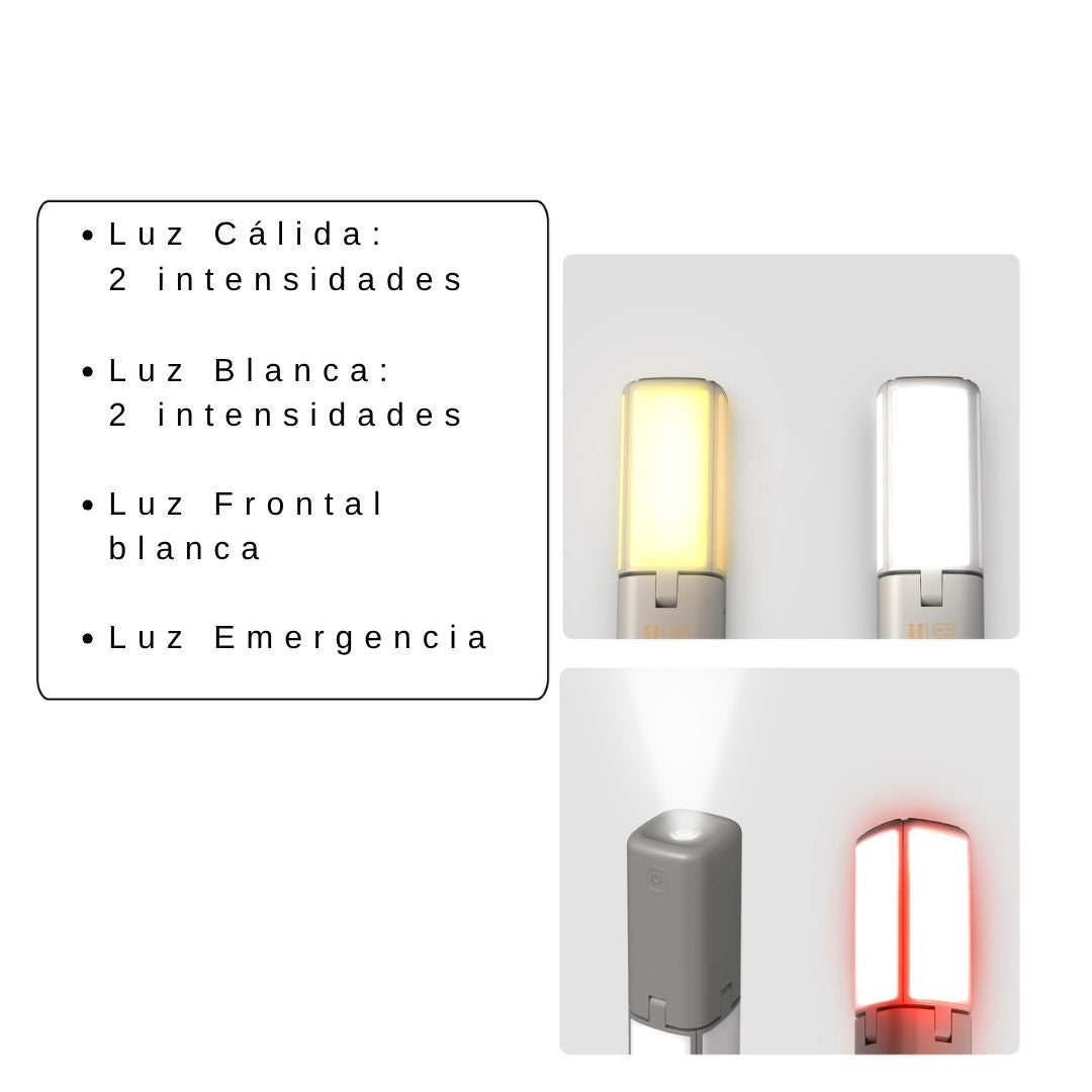 Linterna LED de Camping Plegable 8W Recargable con Power Bank IPX5