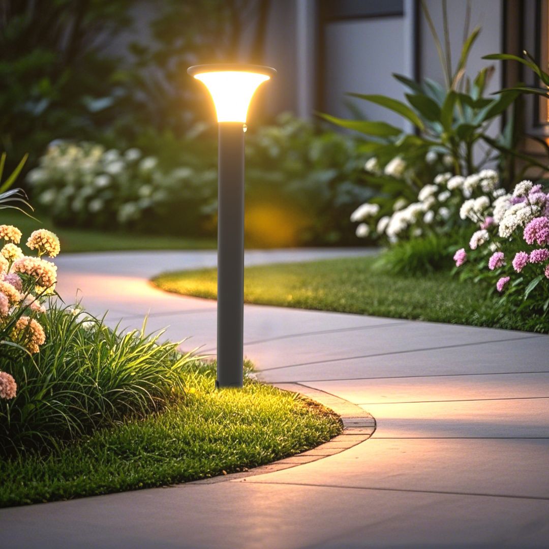 Pica de Jardín para Poste de Suelo Cabeza de Farola LED Solar 10W CCT