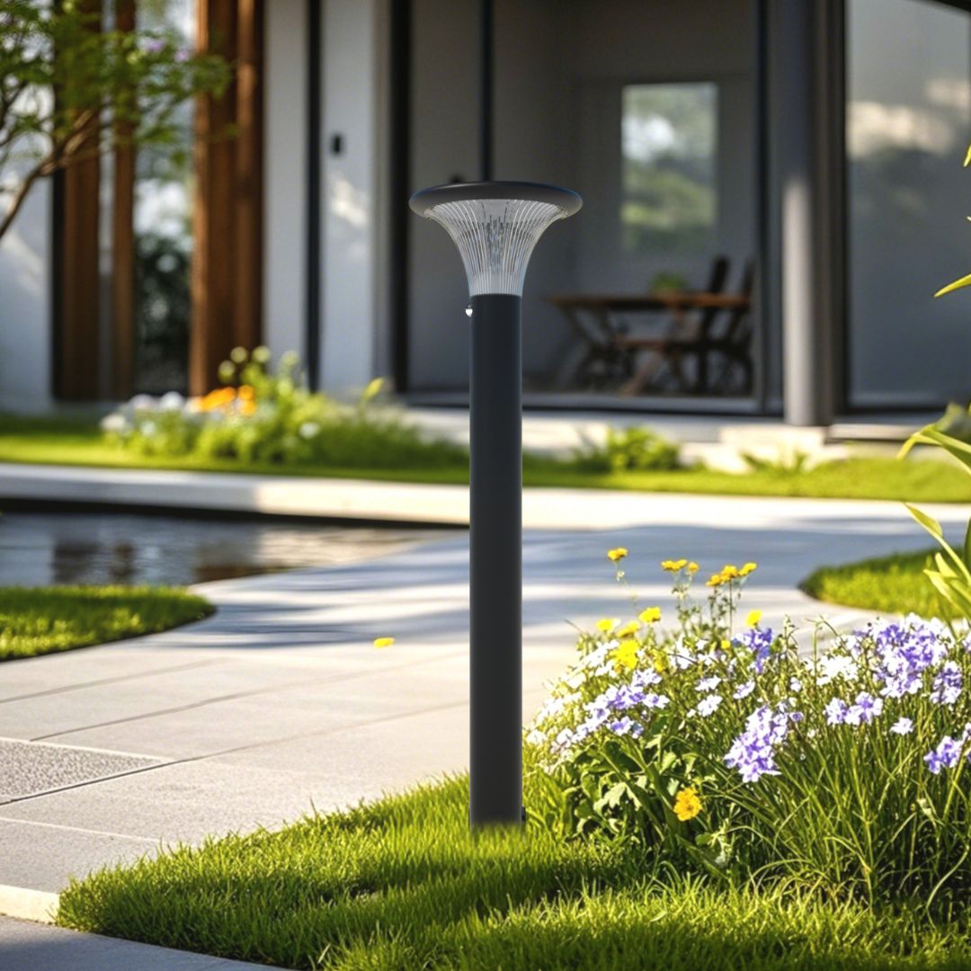 Pica de Jardín para Poste de Suelo Cabeza de Farola LED Solar 10W CCT