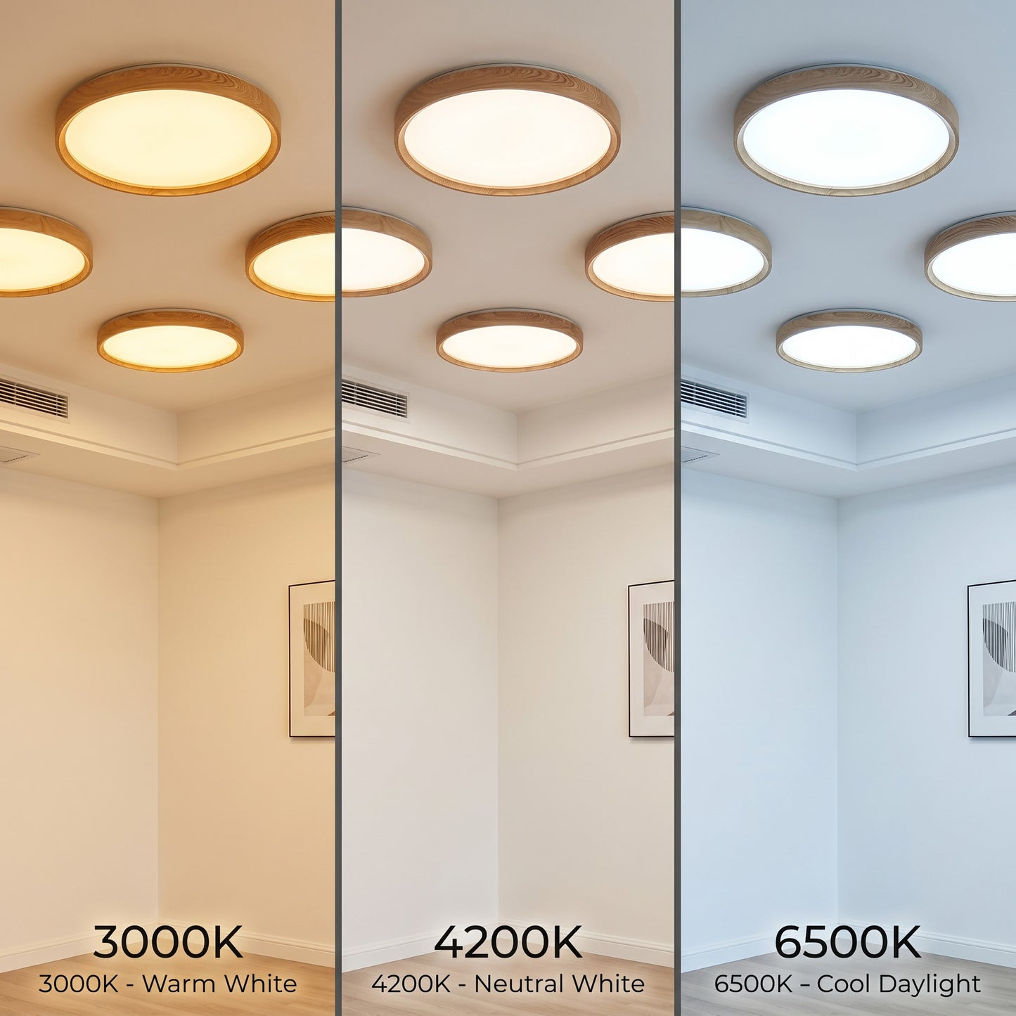 Plafón LED 32W Color Madera - Cambio de Tono de Luz con Interruptor 3