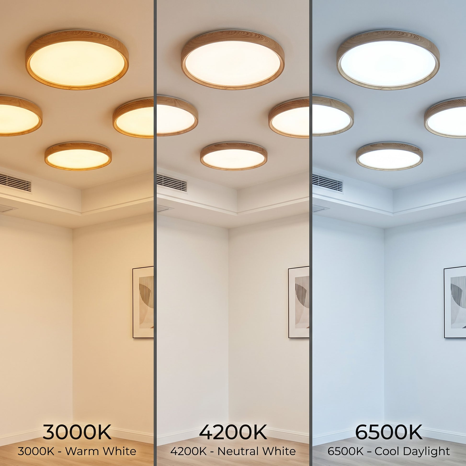 Plafón LED 32W Color Madera - Cambio de Tono de Luz con Interruptor 3