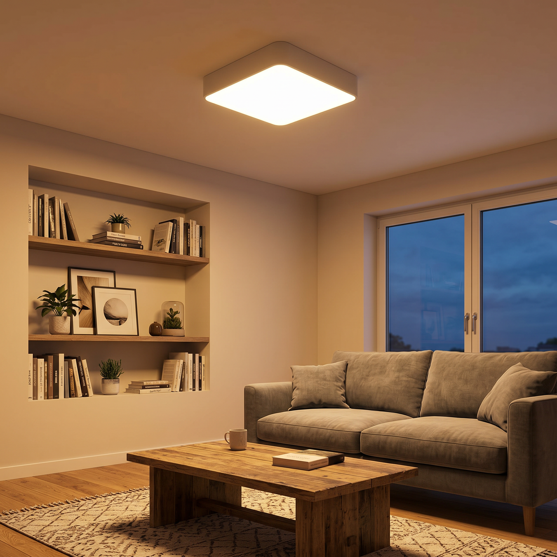 Plafón LED 53W/80W/210W 3000K Cuadrado Blanco: Iluminación Elegante y Versátil