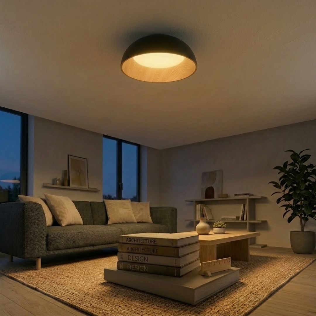 Plafón LED CCT 70W 4200lm Regulable con Mando | Redondo Color Madera