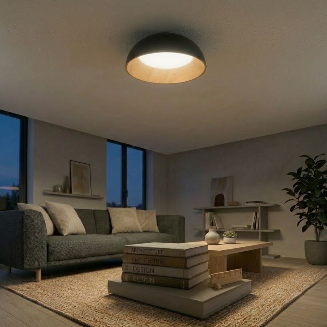 Plafón LED CCT 70W 4200lm Regulable con Mando | Redondo Color Madera